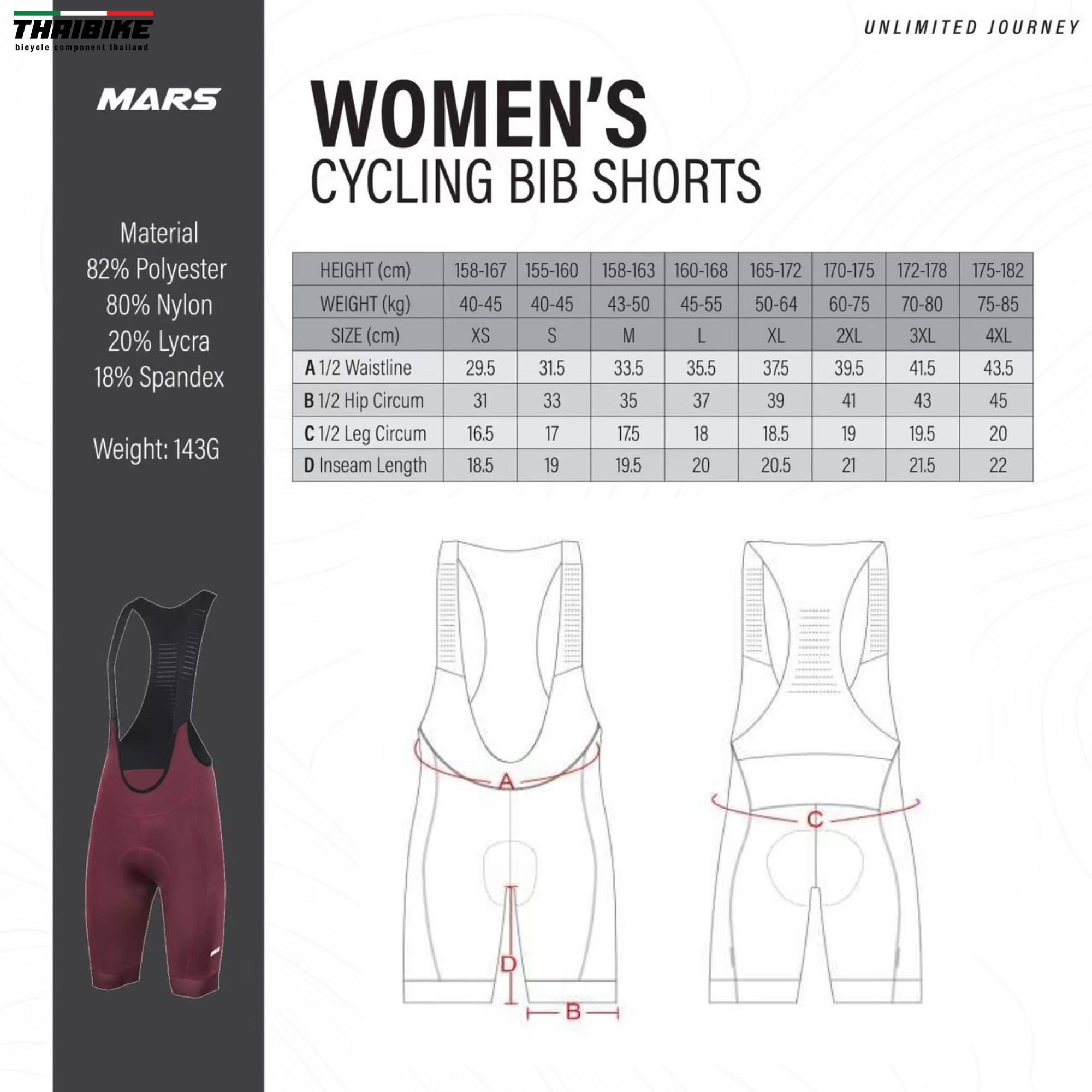 เอี้ยมปั่นจักรยาน ผู้ชาย ผู้หญิง เสือหมอบ เสือภูเขา MARS ขอบขาเลเซอร์คัท เหมาะกับการปั่นทางไกล