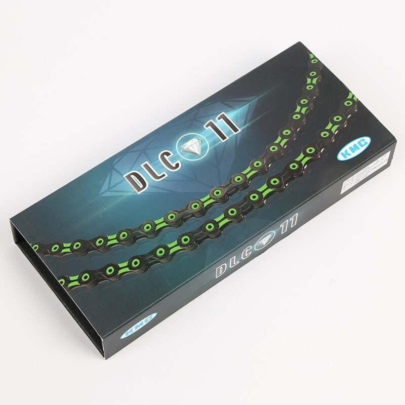 ของแท้ โซ่เพชร Kmc x11sl dlc, complete hollow super light chain, diamond chain color, 11 speed
