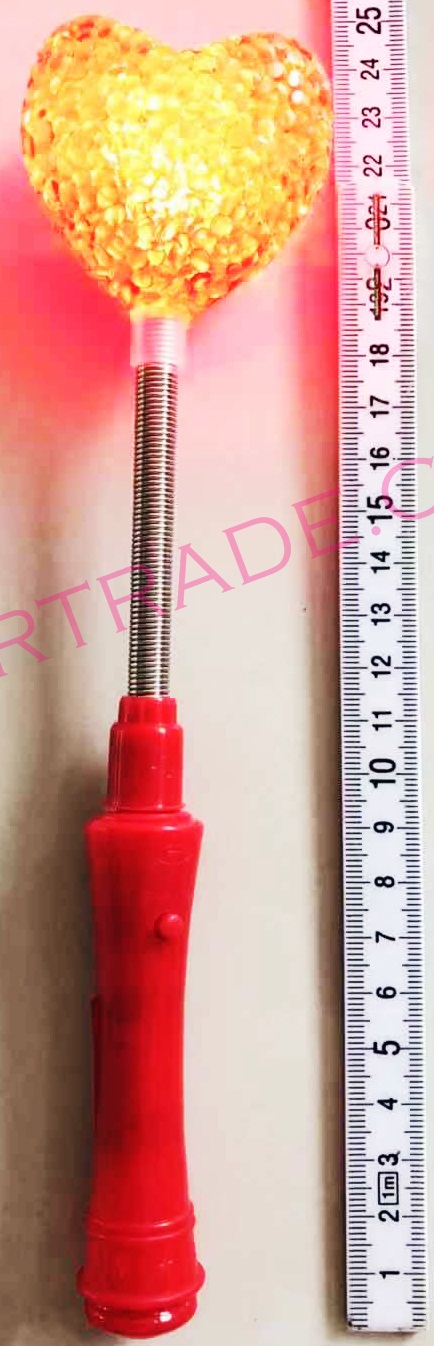 คทาสปริงหัวใจ มีไฟ 3 จังหวะ 23.5 ซม.(มีถ่านในตัว)