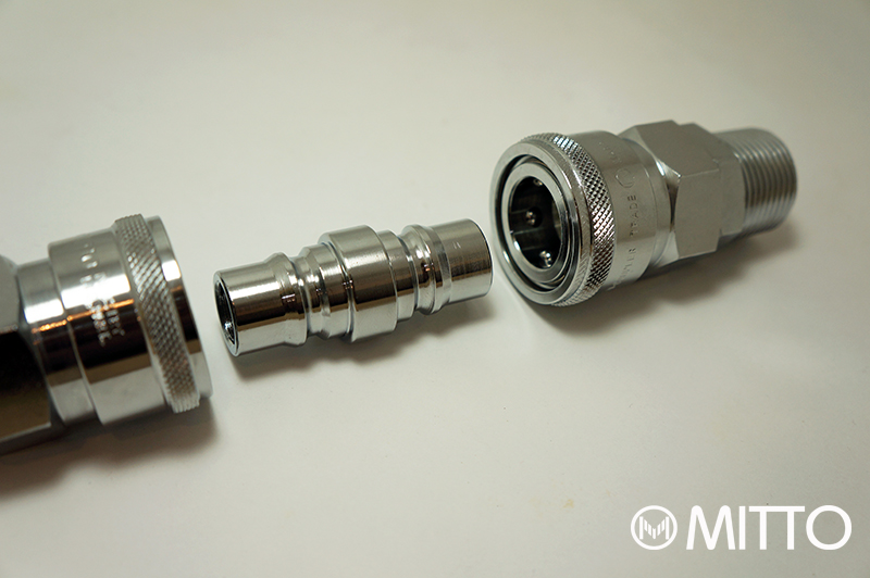 ข้อต่อลม ดับเปิ้ล ปลั๊ก นิเปิ้ลตัวผู้ , Quick coupler connector steel double eneded male plug