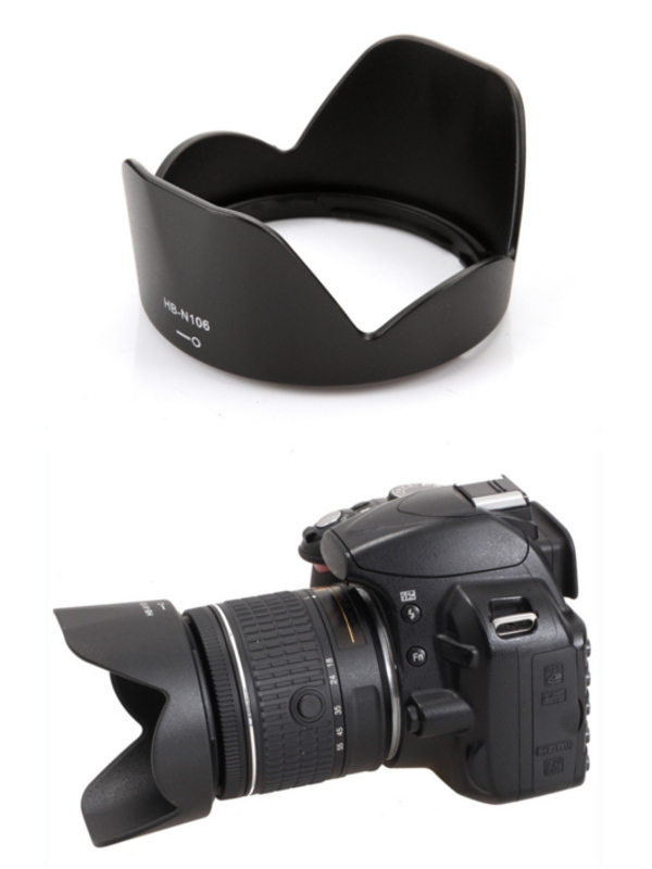 Nikon Lens Hood HB-N106 for AF-P DX NIKKOR 18-55mm f/3.5-5.6G VR, 1 NIKKOR VR 10-100mm f/4-5.6