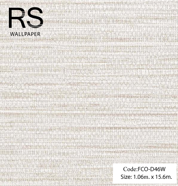 วอลเปเปอร์เทกเจอร์กระสอบพื้นสีขาวมุกแกมน้ำตาลอ่อน FCO-D46W