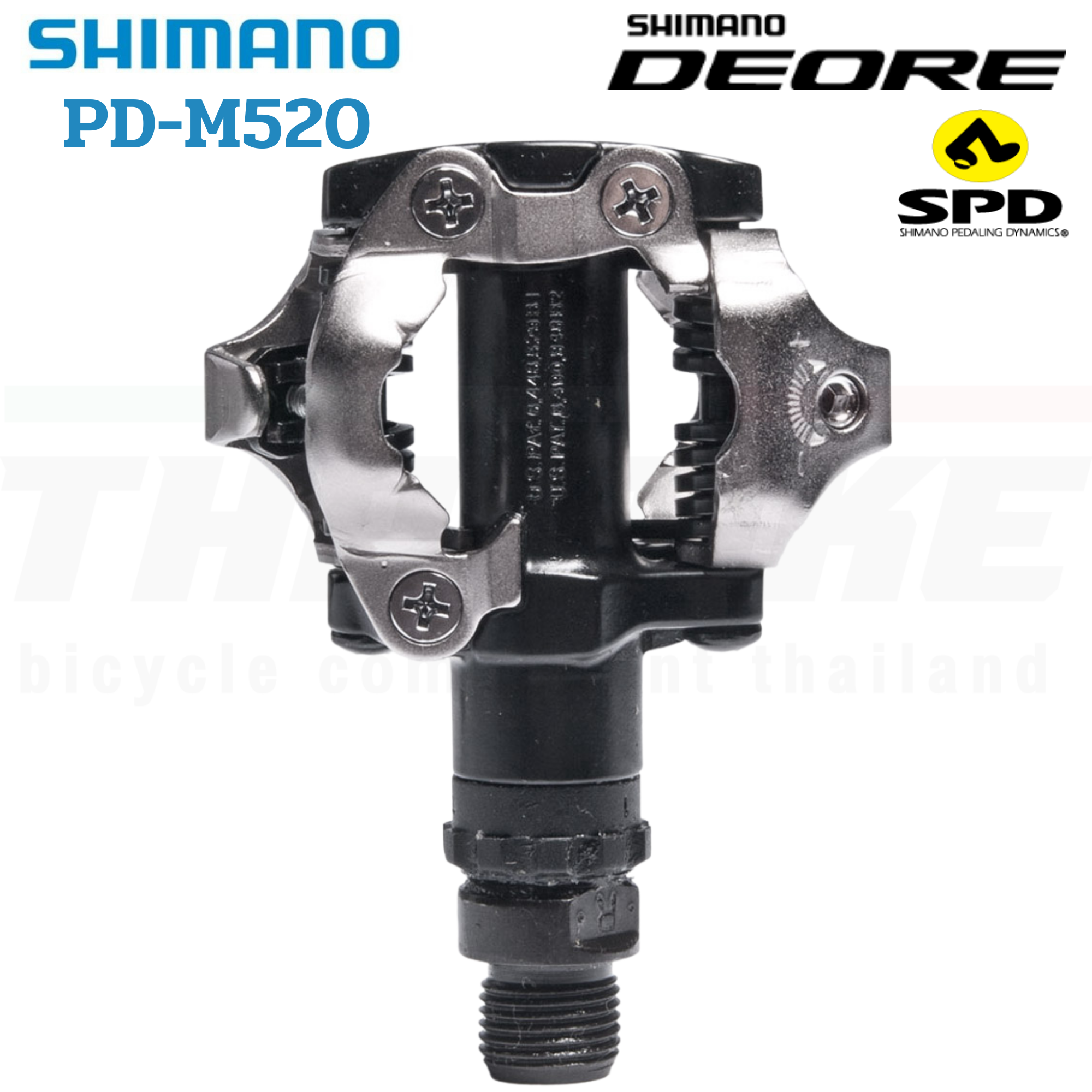 ประกันไทย บันไดคลีทชิมาโน่จักรยานเสือภูเขา SHIMANO PD-M520, สีดำ สีเงิน พร้อมคลีท