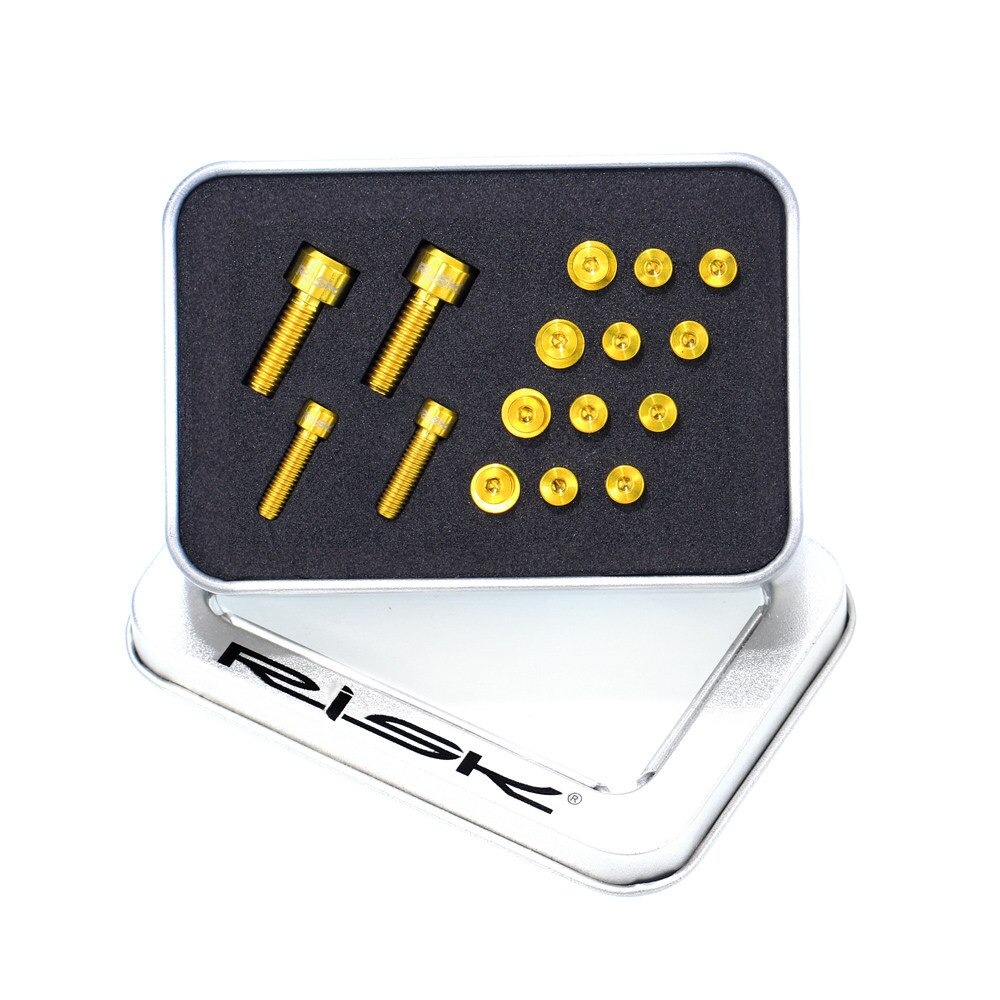 ชุดน็อตไทเทเนี่ยมแต่งจักรยาน RISK ใส่เบรค TITANIUM for Shimano XT775 (กล่องมีตำหนิ)