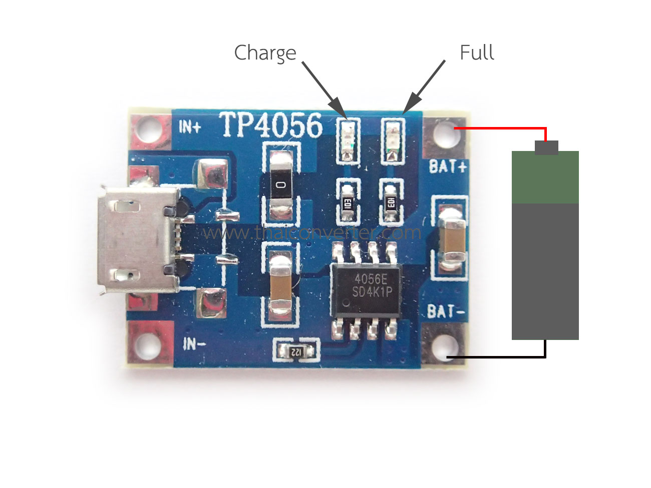 Micro-USB 3.7V 1A 1-Cell Lithium Battery Charger Module