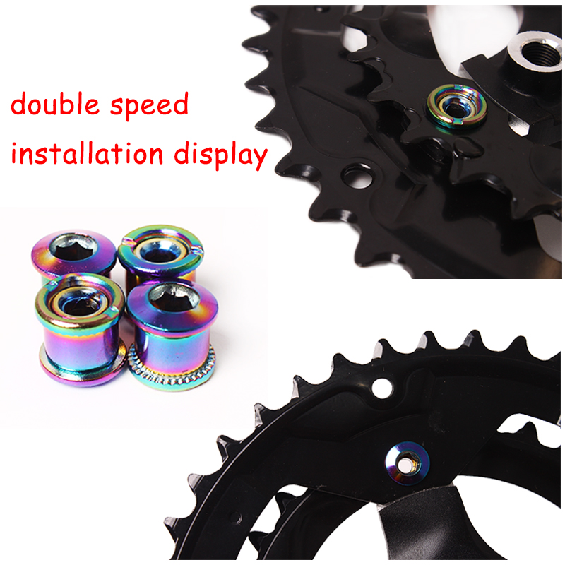 น็อตใบจานจักรยานแบบสีรุ้ง KRSEC