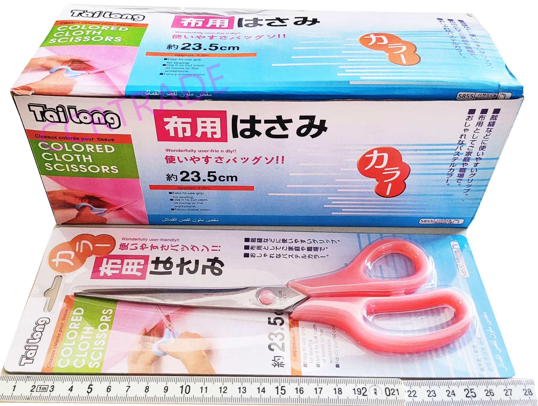 กรรไกรพาสเทลจัมโบ้ 9.5 นิ้วแผงจัมโบ้ 28 ซม.