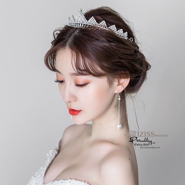 AC008 **พรีออเดอร์**ชุดเทียร่า มงกุฎเพชรพร้อมต่างหู ชุดเครื่องประดับเจ้าสาวสวยหรูดุจเจ้าหญิง