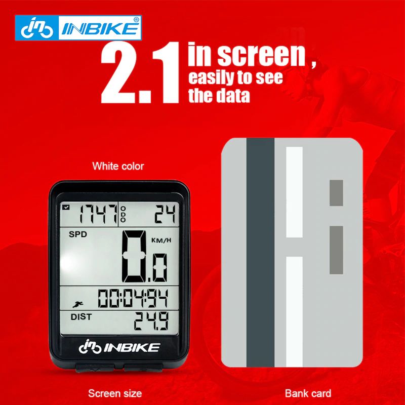 ไมล์ไร้สายมีไฟ INBIKE รุ่น IC321 ไฟสีขาว วัดความเร็วจักรยาน