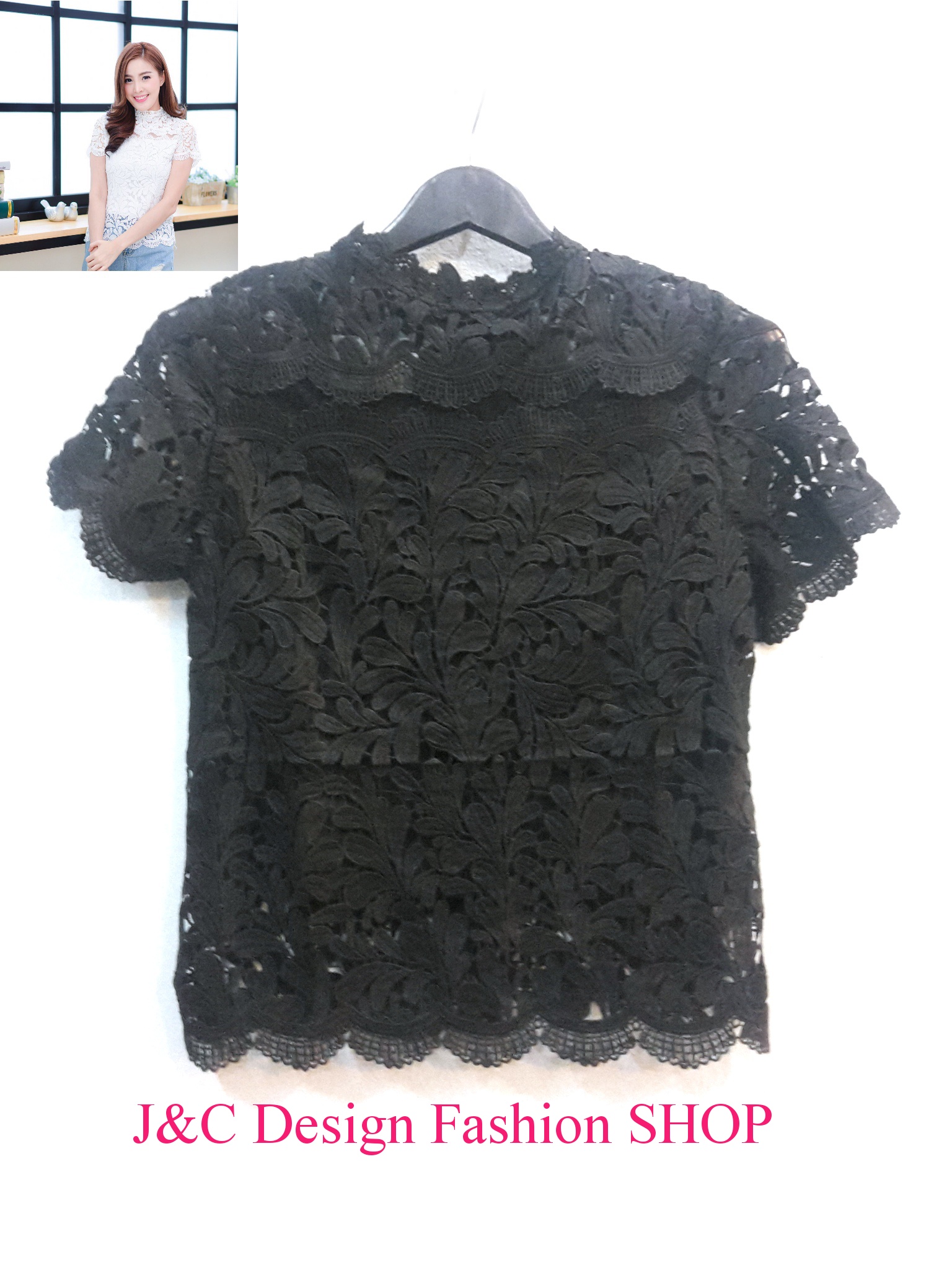เสื้อลูกไม้สไตน์เกาหลีสีดำ เสื้อลูกไม้สไตน์วัยรุ่นสีดำ เสื้อผ้าไทยใส่กับผ้าซิ่นสีดำ เสื้อผ้าฝ้ายใส่กับผ้าถุงสีขาว เสื้อใส่ผ้าซิ่น เสื้อลูกไม้แขนสั้นสีดำ