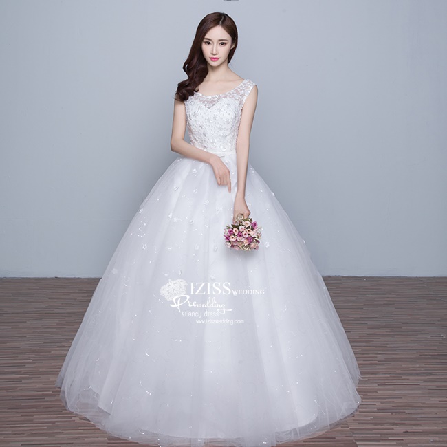 BR206 **พรีออเดอร์**ชุดแต่งงาน&ชุดเจ้าสาวแบบยาวสีขาวเกรดพรีเมี่ยม หรูหราน่ารัก สวยโดดเด่นไม่ซ้ำใคร