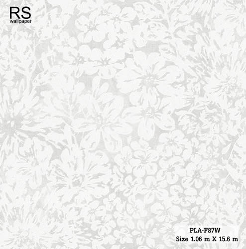 วอลเปเปอร์ ลายดอกไม้สีขาวเทา PLA-F87W