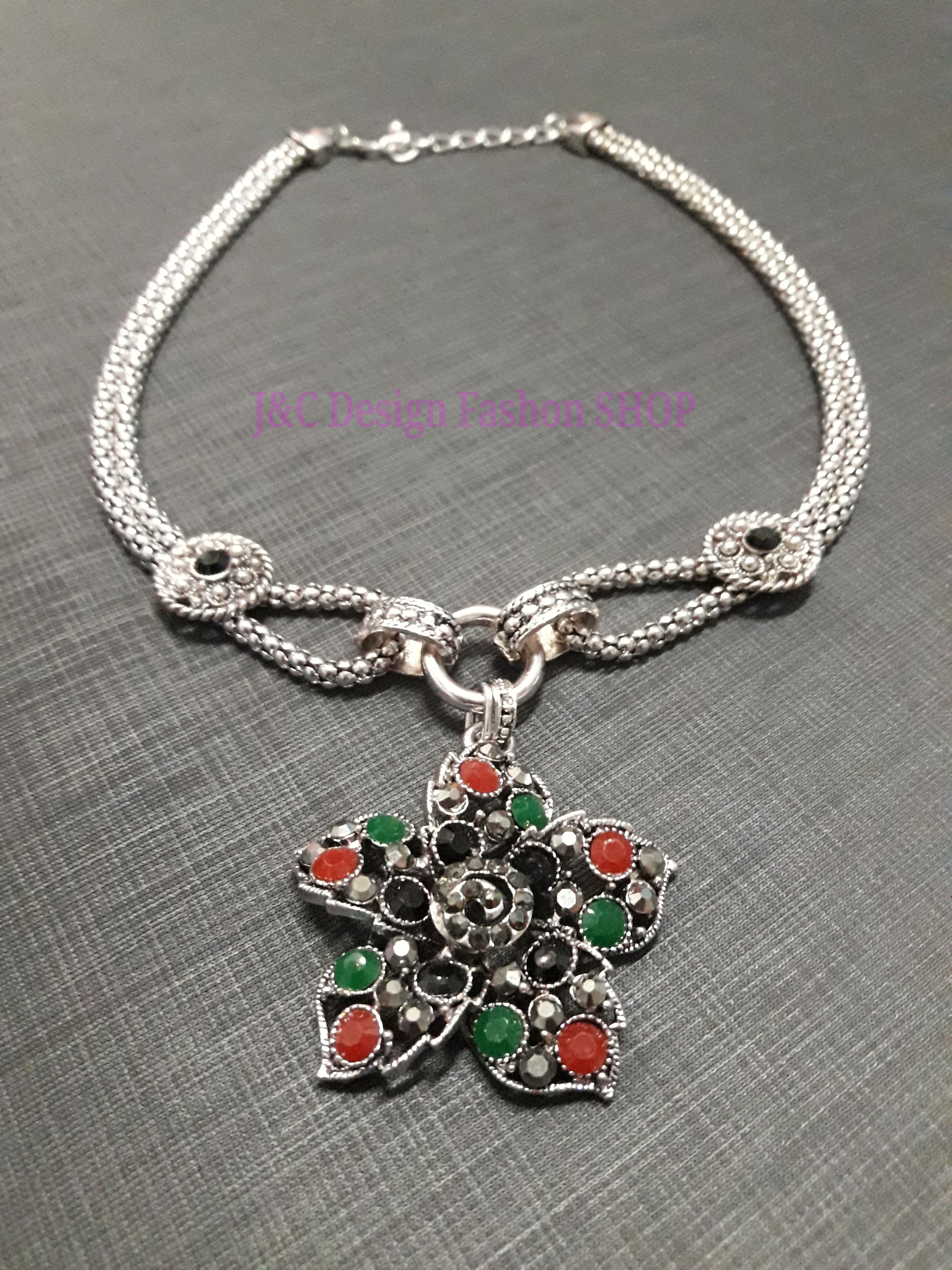 สร้อยคอโลหะสีเงินรมดำ เครื่องประดับโลหะ สร้อยคอโหละโซ่ สร้อยคอลาว สีสร้อยโลหะสีเงินรมดำ