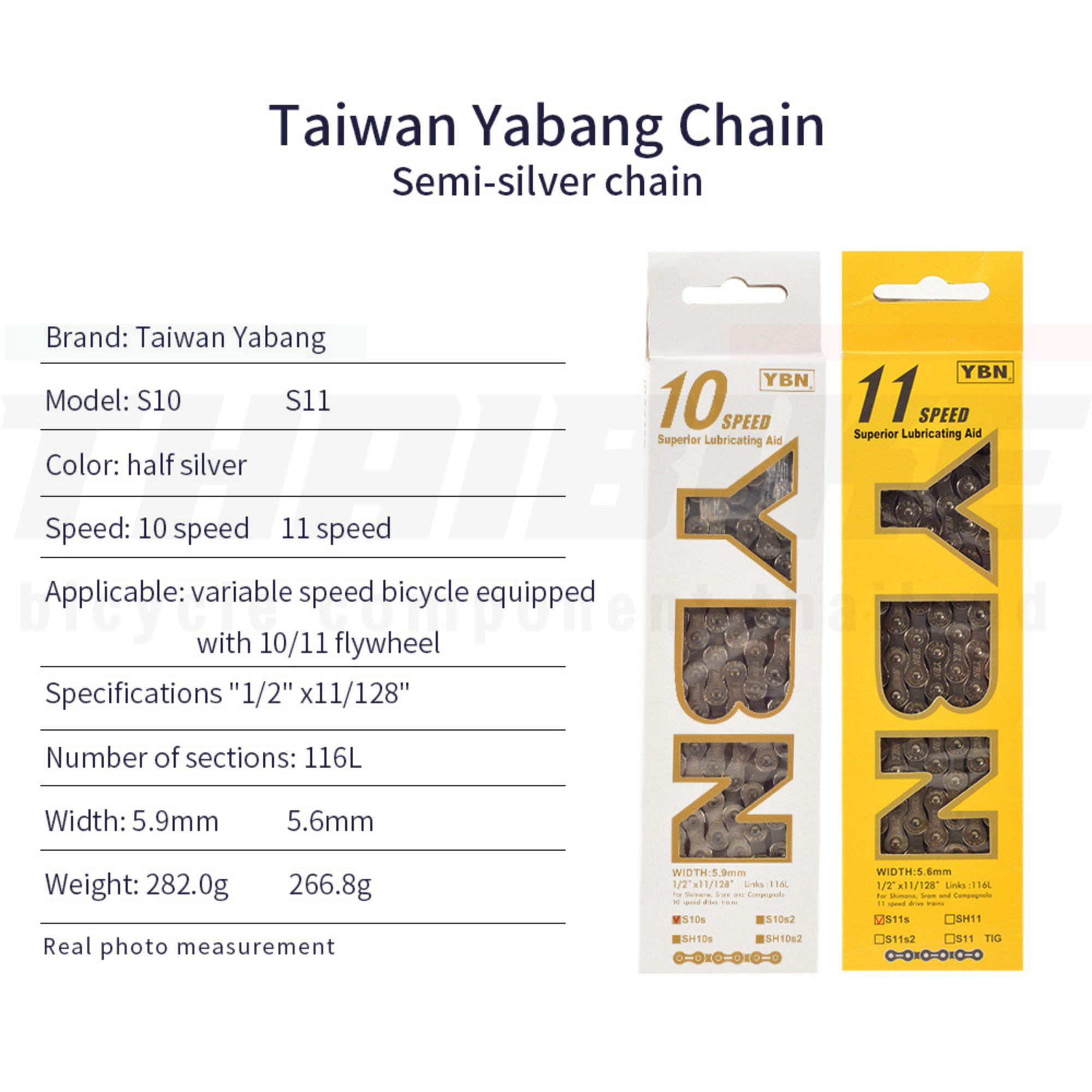 โซ่จักรยานเสือหมอบ เสือภูเขา YBN 6-7-8-9-10-11-12SPD ยี่ห้อ YBN มีกล่อง