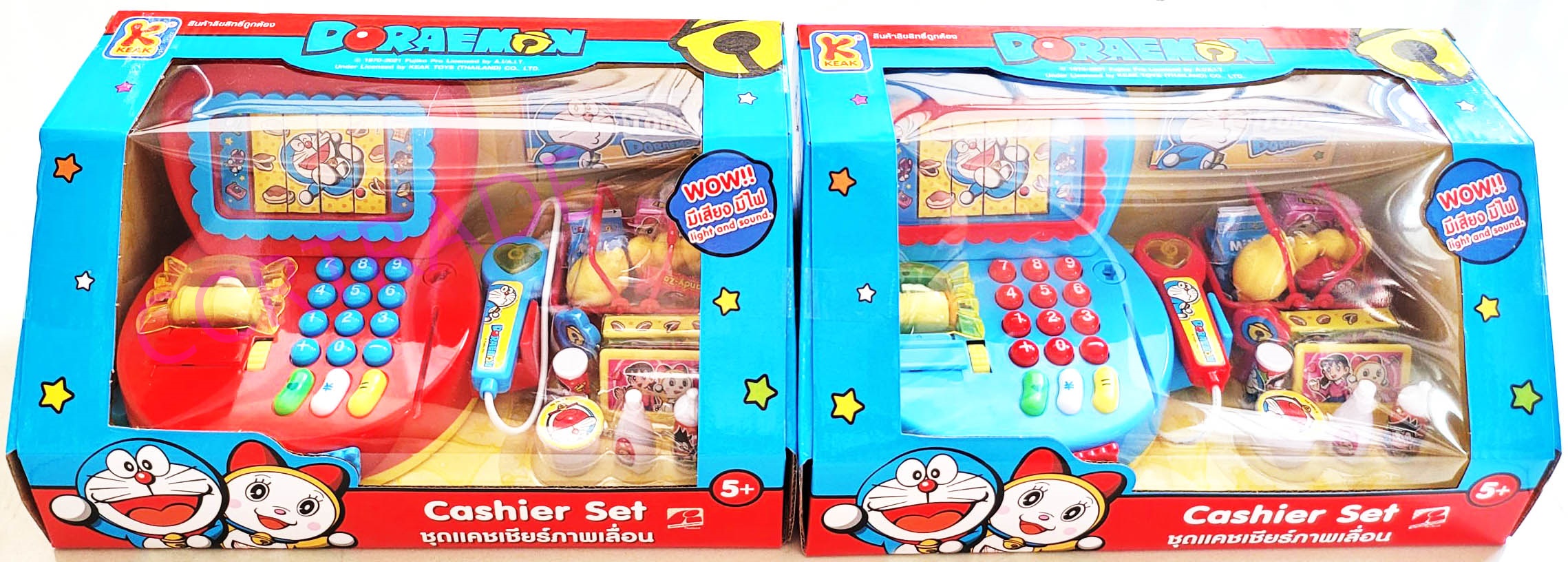 ชุดแคชเชียร์โดราเอม่อน มีเสียง มีไฟกล่อง 15x27 ซม.(ลิขสิทธิ์แท้)(1x3)