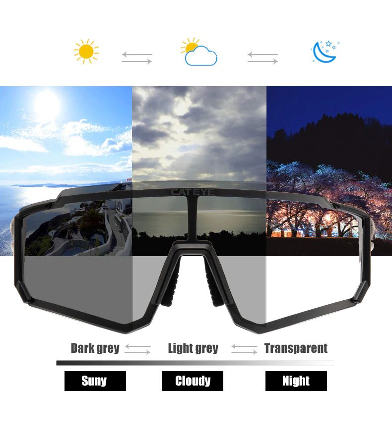 ของแท้ แว่นตาปั่นจักรยาน เลนส์ปรับแสงออโต้ CATEYE Photochromic มีเลนส์ใส่แว่นสายตา