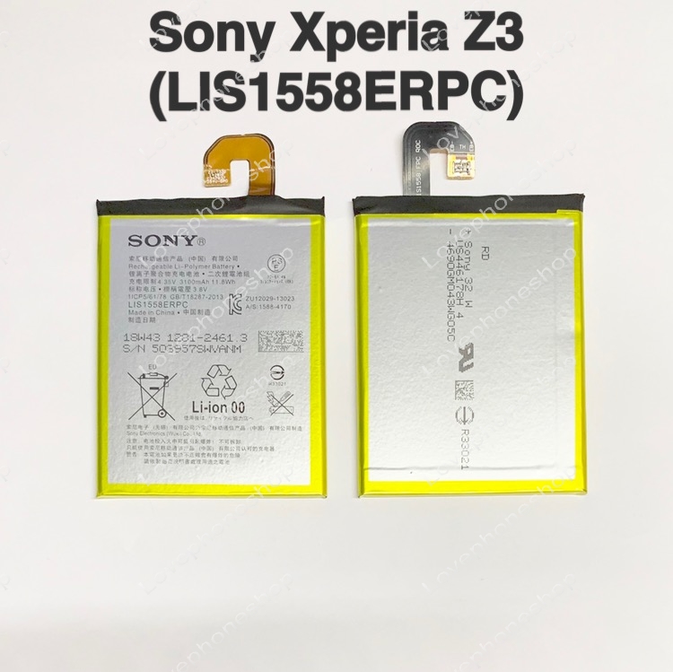 แบตเตอรี่แท้ Sony Xperia Z3 รหัส LIS1558ERPC ส่งฟรี!!