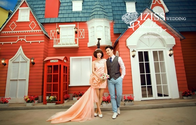 PW167 - Pre order ชุดคู่ถ่ายพรีเวดดิ้ง (prewedding dress) & ชุดแต่งงานแฟนซี (Fancy wedding dress)ชายหญิง "ธีมสีส้มโอโรส-น้ำตาล"