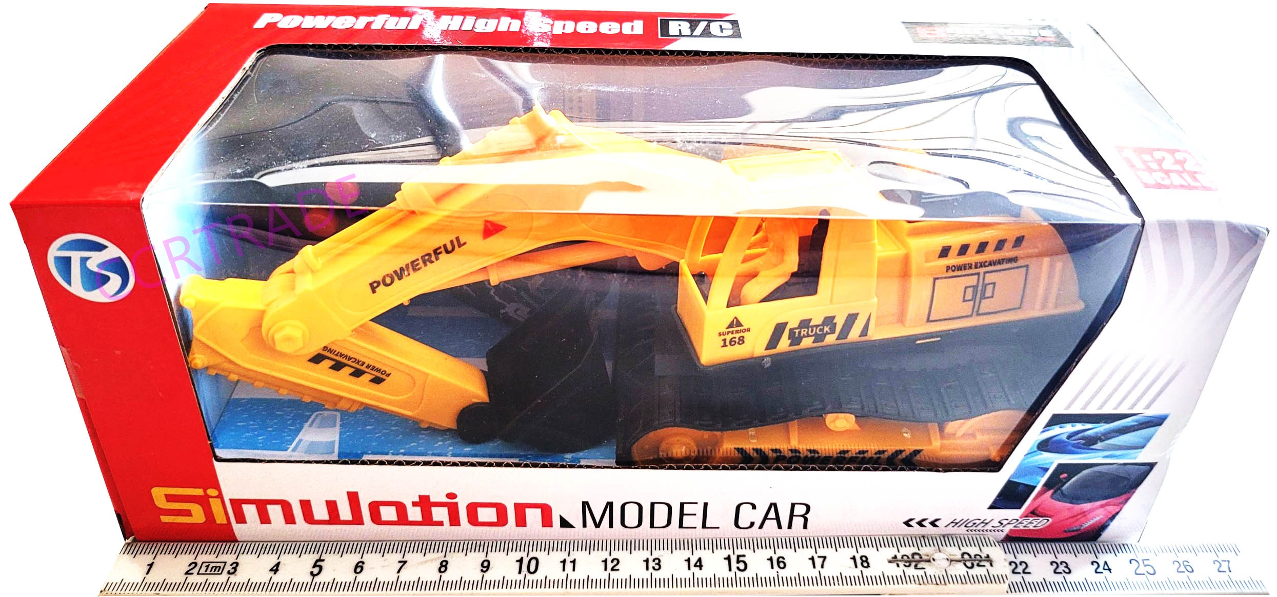 รถแม็คโครบังคับไร้สาย+รีโมทกล่อง 10.5x25 ซม.(1x3)