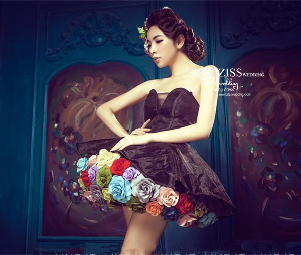 PW471- **พรีออเดอร์**ชุดแฟนซี ชุดเดรสสีดำ (prewedding dress) & ชุดปาร์ตี้แฟนซี (Fancy wedding dress) "ธีมสีดำดอกกุหลาบ"