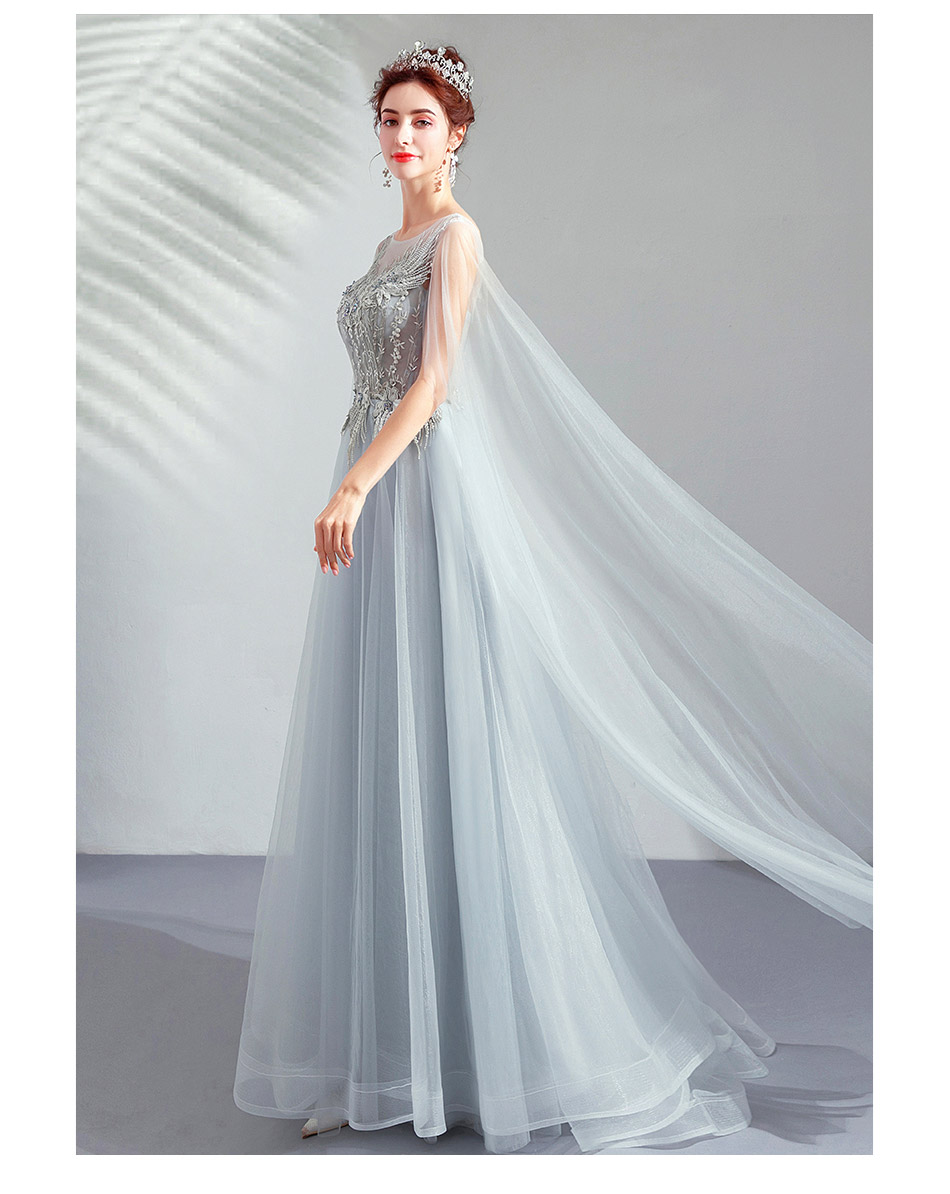 DL104 **พรีออเดอร์** ชุดออกงานสีเทา ชุดราตรี เดรสยาวออกงาน (Night party dresses) ชุดไปงานแต่งงานสวยๆ "ธีมสีเทา"