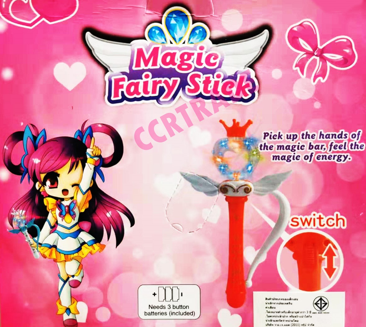 คทานางฟ้าแต่งตัว มีไฟแผง 22 ซม.(มีถ่านในตัว)