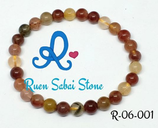 กำไลหิน ไหม 5 สี ขนาด 6 มม. เกรด A+
