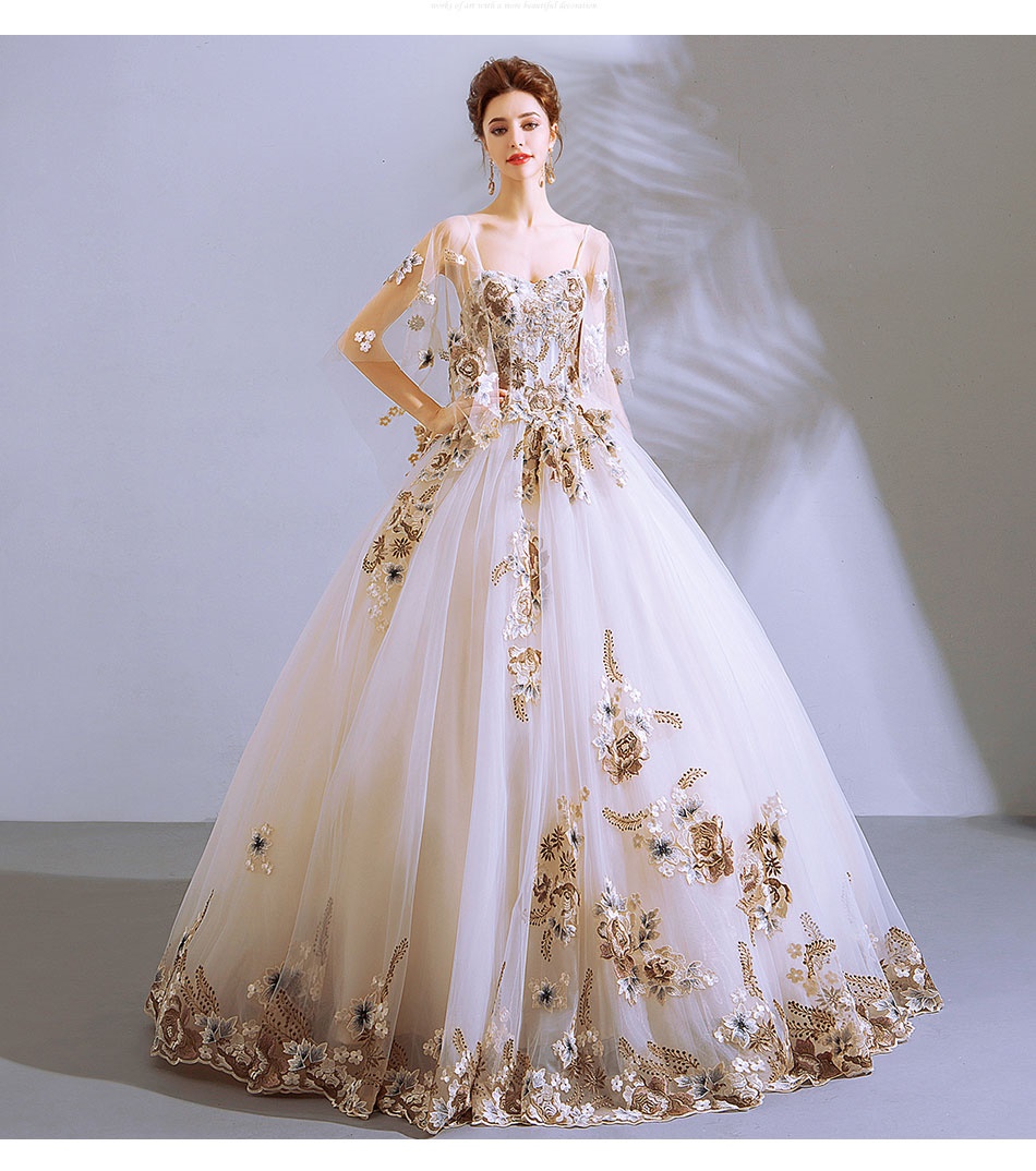 DL091 **พรีออเดอร์** ชุดออกงานสีทอง ชุดราตรี เดรสยาวออกงาน (Night party dresses) ชุดไปงานแต่งงานสวยๆ "ธีมสีทอง"