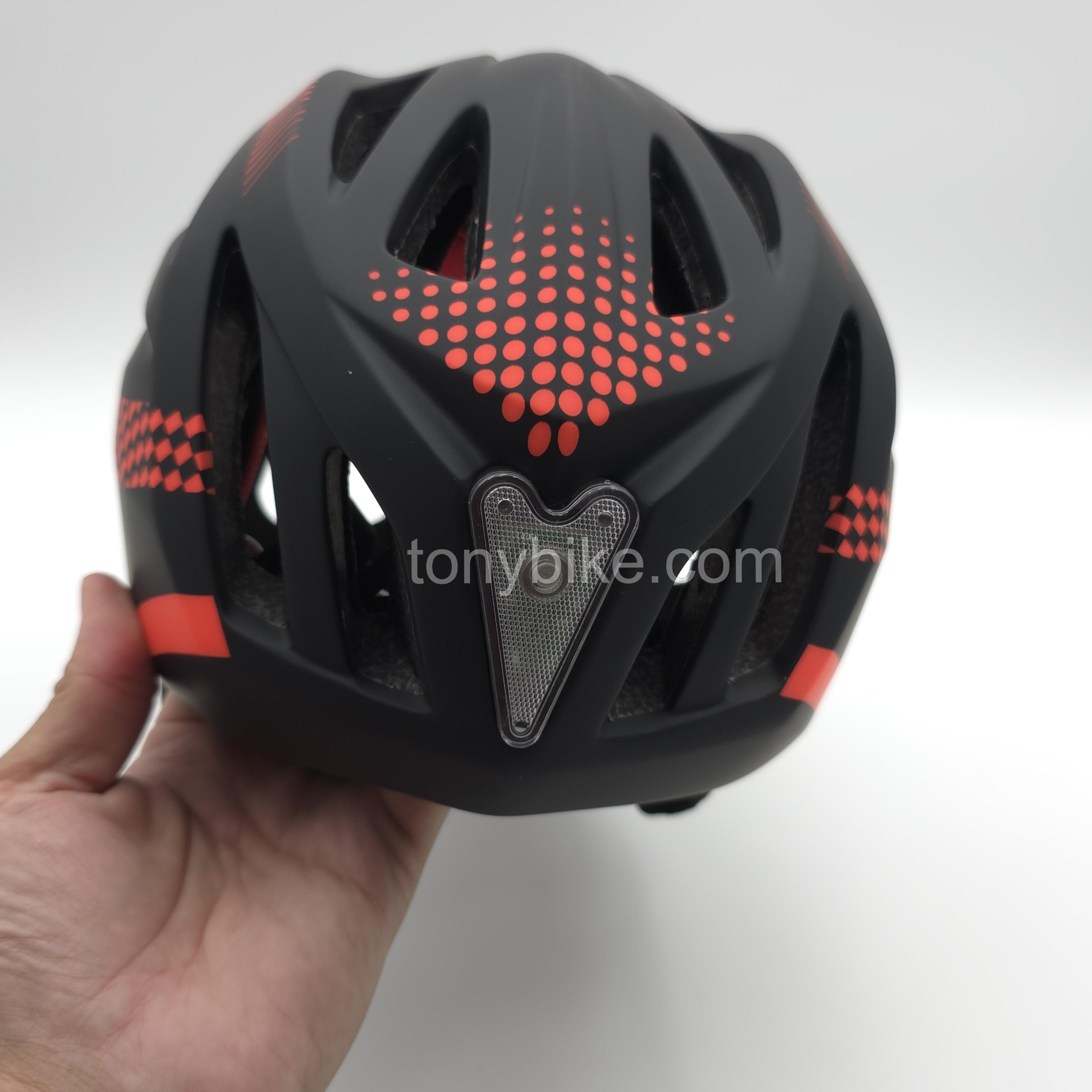 หมวกจักรยานเด็ก เต็มใบ สีดำส้ม 46-53 ซม.