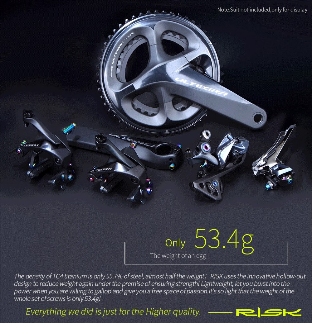 ชุดเซ็ตน็อตไทเทเนี่ยมแท้ RISK สำหรับชุดขับ SHIMANO ULTEGRA R8000