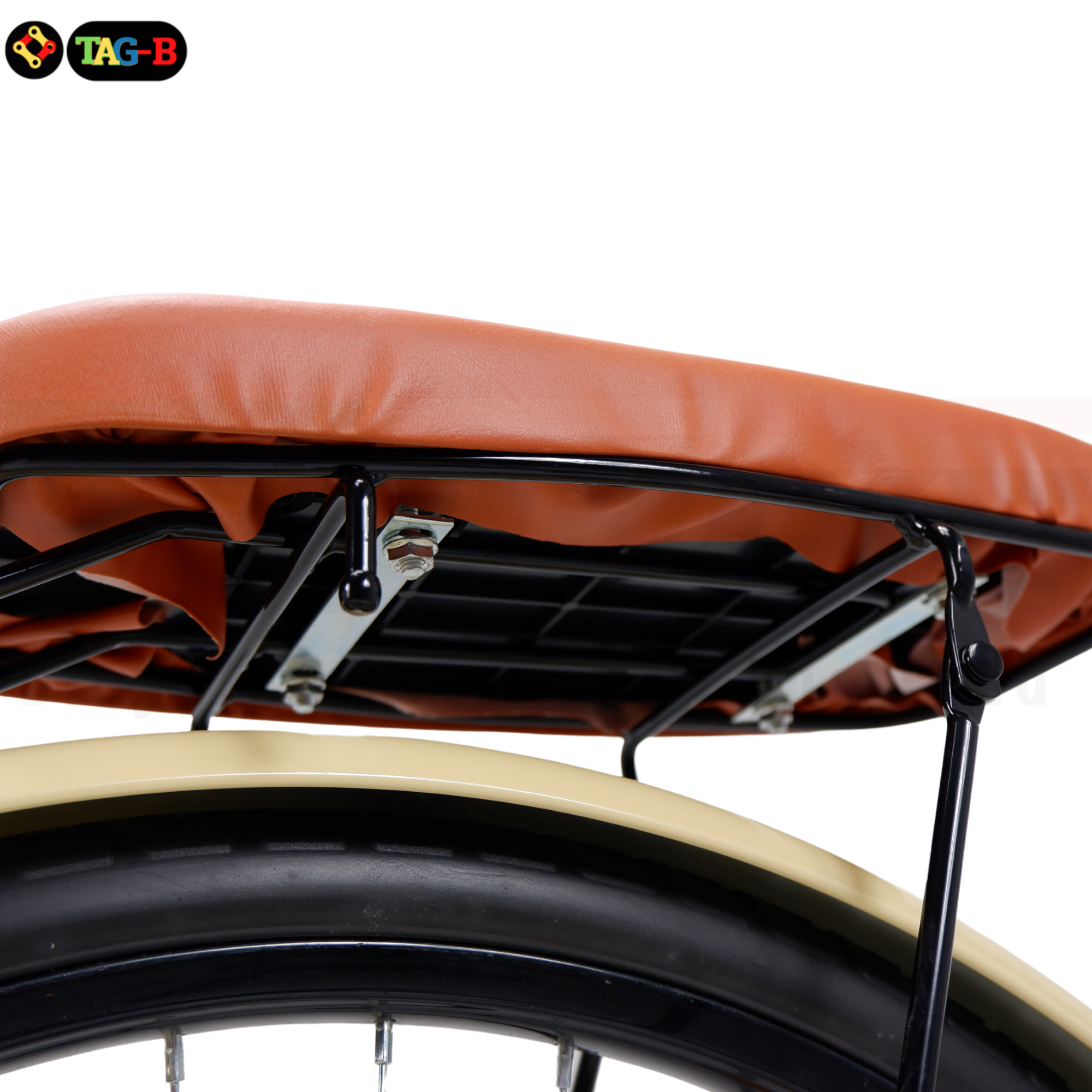 เบาะนั่งหลังสำหรับติดตะแกรงหลังจักรยาน แบบมีตัวล็อคล่าง