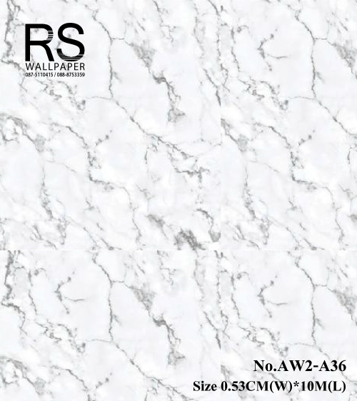 วอลเปเปอร์ลายหินอ่อน พื้นสีขาวครีม ลายสีดำ AW2-A36