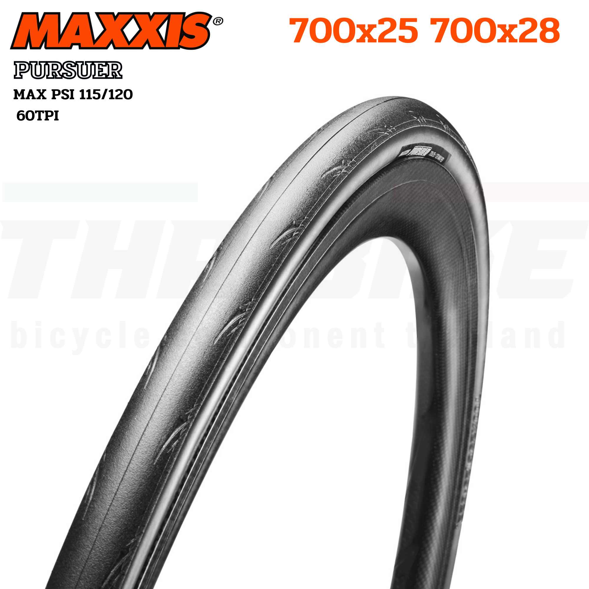 ยางนอกจักรยานขอบพับ/ขอบลวด MAXXIS PURSUER ขนาด 700X23 700X25 700X28 700X32