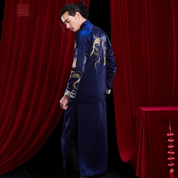 PW621 **พรีออเดอร์ค่ะ**ชุดแฟนซีกี่เพ้าประยุกต์ ชุดคู่ถ่ายพรีเวดดิ้ง ชุดยกน้ำชา ชุดแต่งงานแฟนซี ชุดจีนชายหญิง "ธีมสีแดงน้ำเงิน"