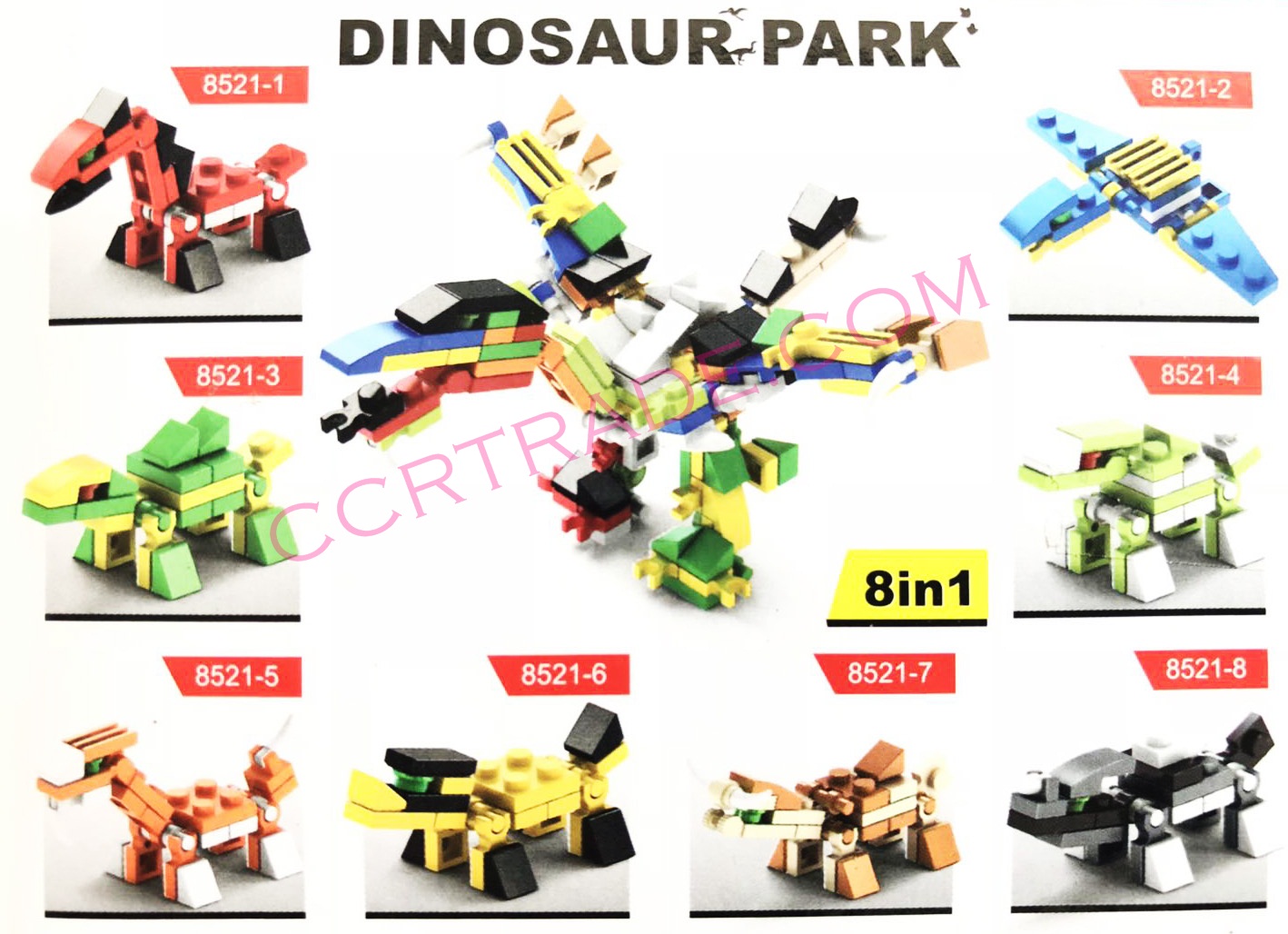 เลโก้ไดโนเสาร์ตัวต่อกล่อง 19 ซม.(1x8)