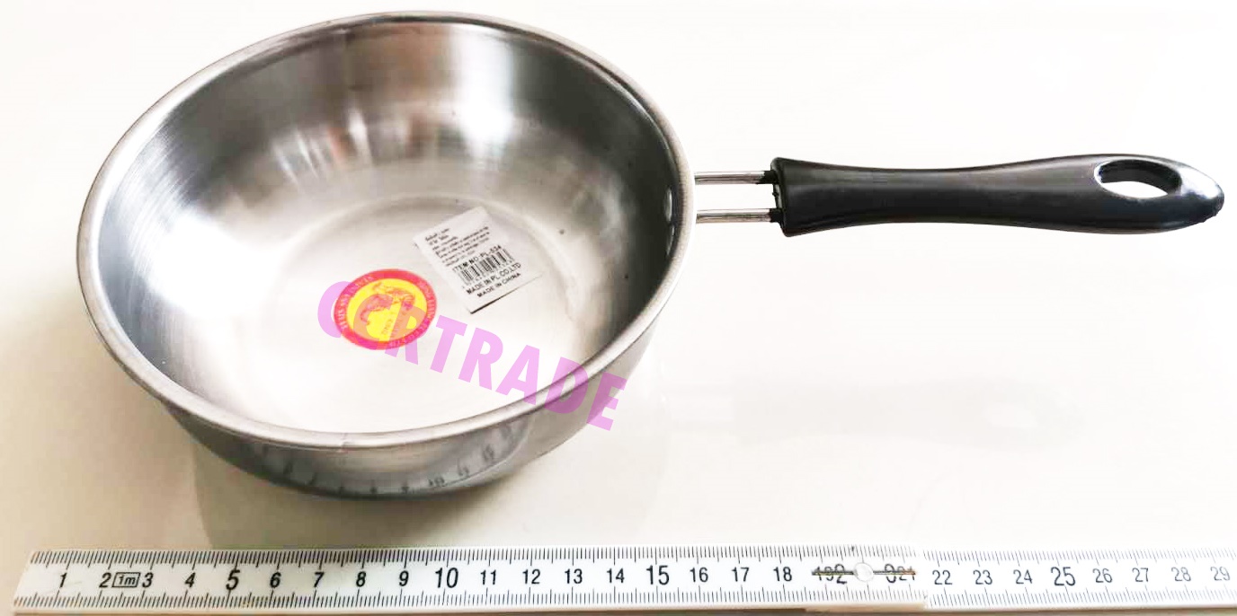 หม้อสแตนเลส มีด้ามจับ ตราเสือ 15x29.5 ซม.