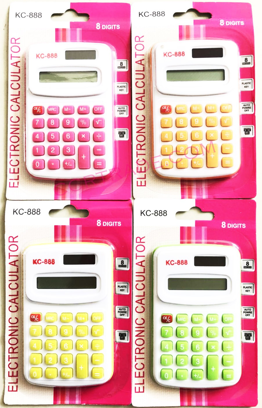 เครื่องคิดเลขสีสดแผง (มีถ่านในตัว) 14.5 ซม.(รุ่นใหม่)