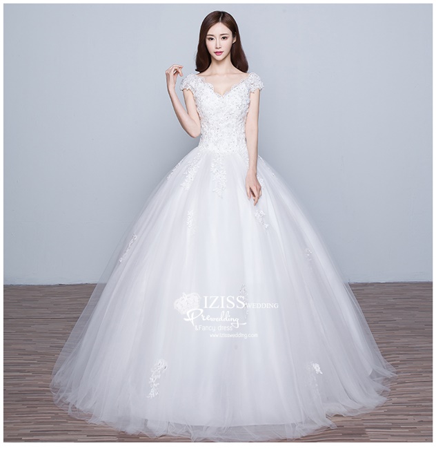 BR207 **พรีออเดอร์**ชุดแต่งงาน&ชุดเจ้าสาวแบบยาวสีขาวเกรดพรีเมี่ยม หรูหราน่ารัก สวยโดดเด่นไม่ซ้ำใคร