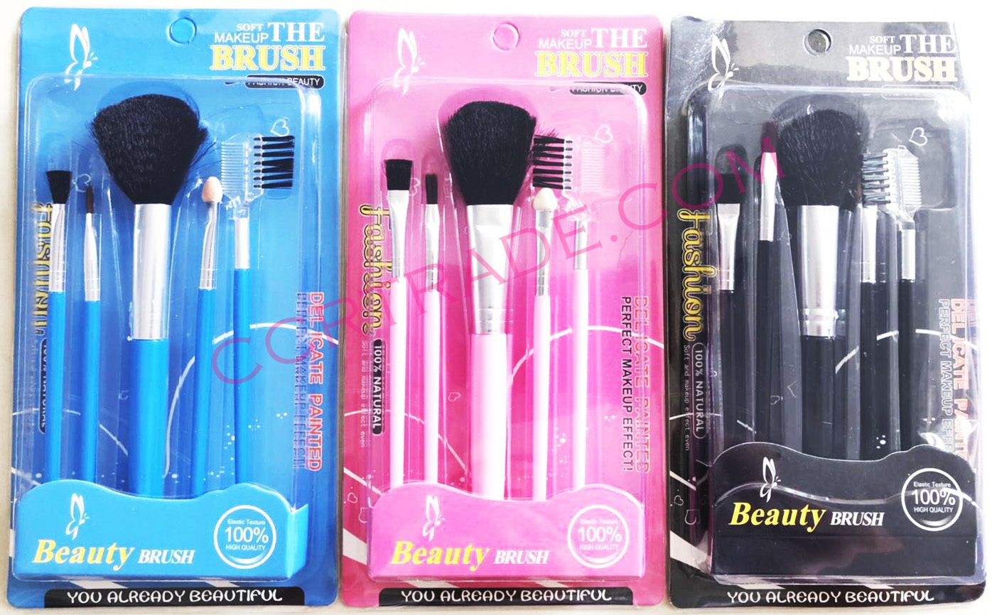 ชุดแปรงแต่งหน้า 5 ชิ้นแผงครอบ 20.5 ซม.