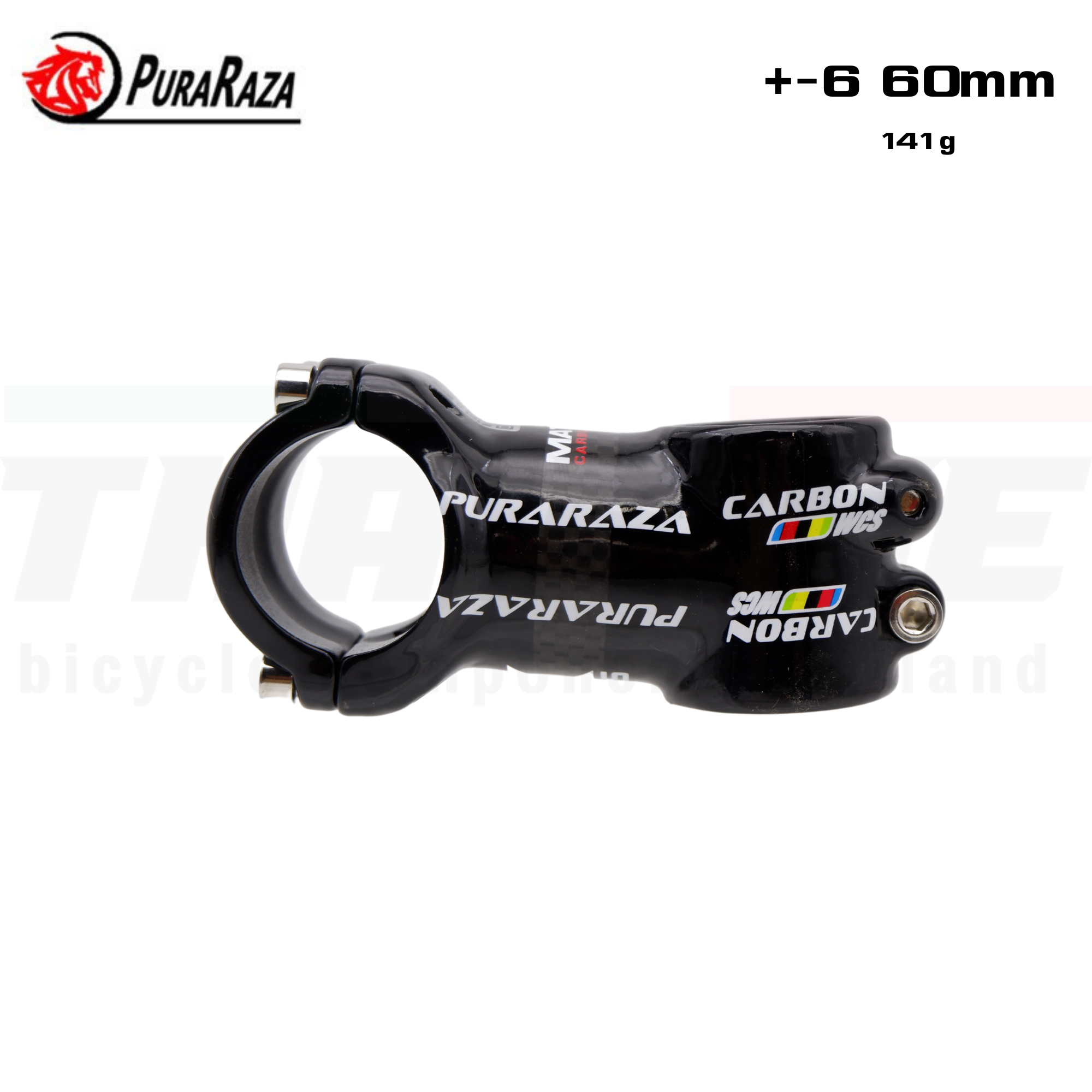 สเต็มจักรยาน Puraraza Ultra-lightweight อลูเคลือบคาร์บอน +-6 +-17