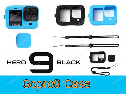 เคส Gopro Hero 10 Black ,9 Black แบบซิลิโคน (Silicone Case+adjustable rope+lens cap)