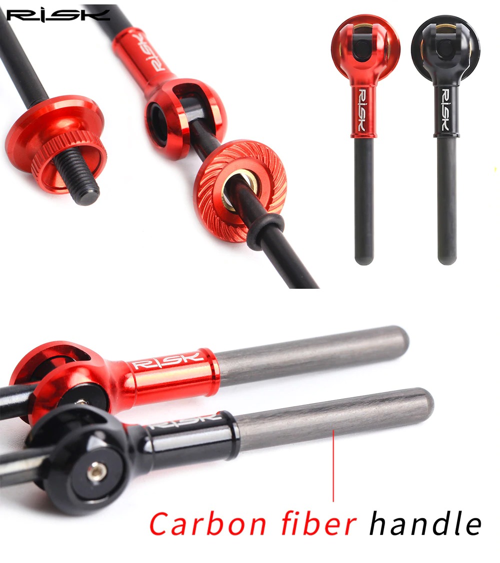 แกนปลดจักรยานเสือหมอบ เสือภูเขา RISK แบบไทเทเนี่ยมหัวคาร์บอน