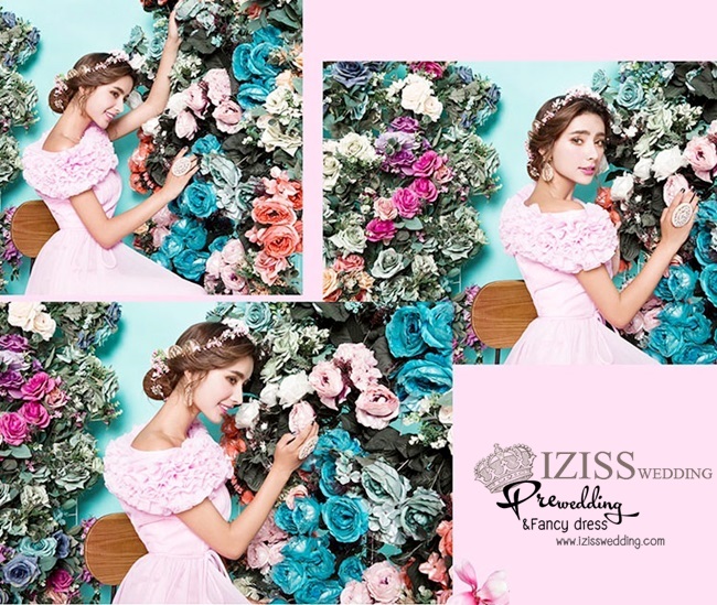 PW218 - Pre order ชุดคู่ถ่ายพรีเวดดิ้ง (prewedding dress) & ชุดแต่งงานแฟนซี (Fancy wedding dress)ชายหญิง "ธีมสีชมพู-น้ำตาล"