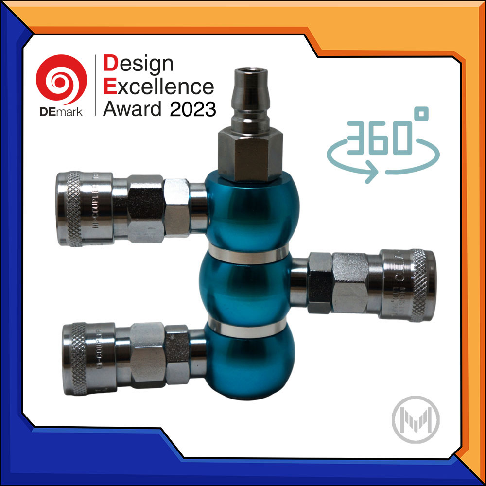 ข้อต่อลม ข้อต่อสวมเร็ว 3ทาง แบบหมุนได้ รุ่น 300E (3 Way Socket Rotate)