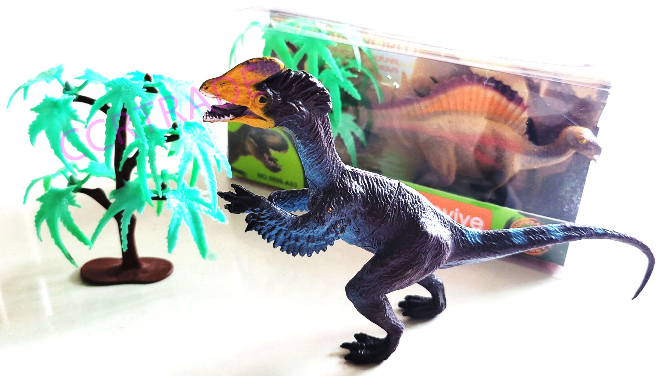 ไดโนเสาร์โมเดลใหญ่+ต้นไม้กล่อง 10x19 ซม.(งานห้าง)