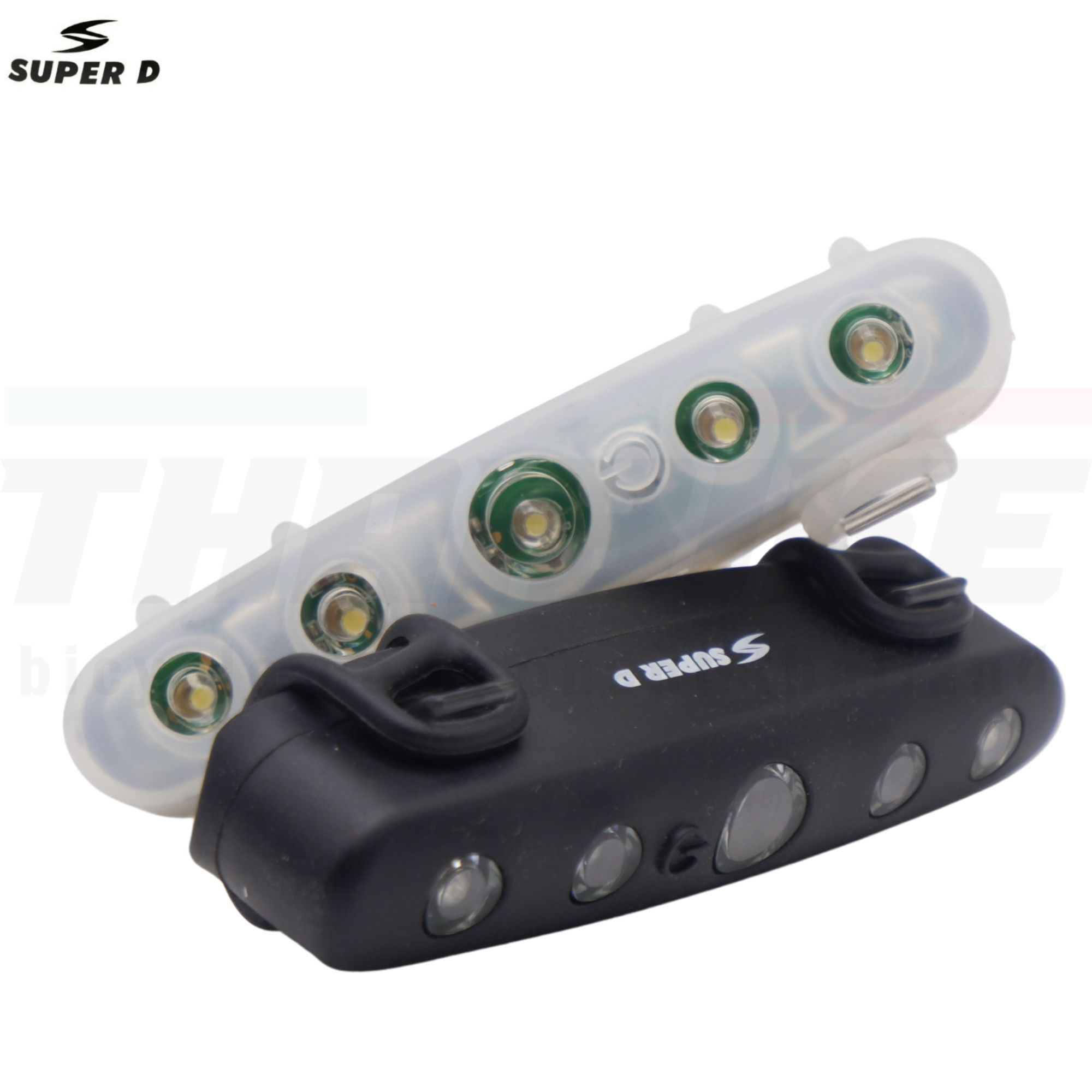 ไฟท้ายจักรยาน SUPER D แบบซิลิโคน กันน้ำ ใช้ถ่าน(แพ๊คถุง OPP)