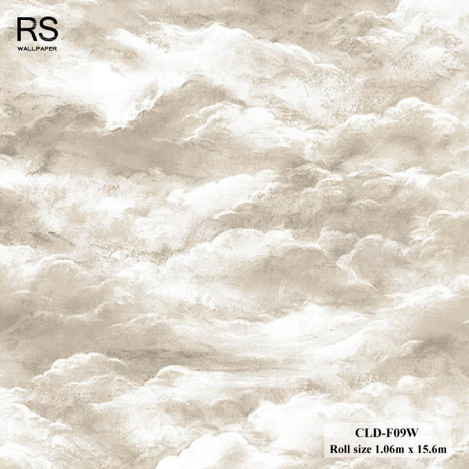 วอลเปเปอร์ลายเมฆ-ท้องฟ้า สีน้ำตาลอ่อน CLD-F09W