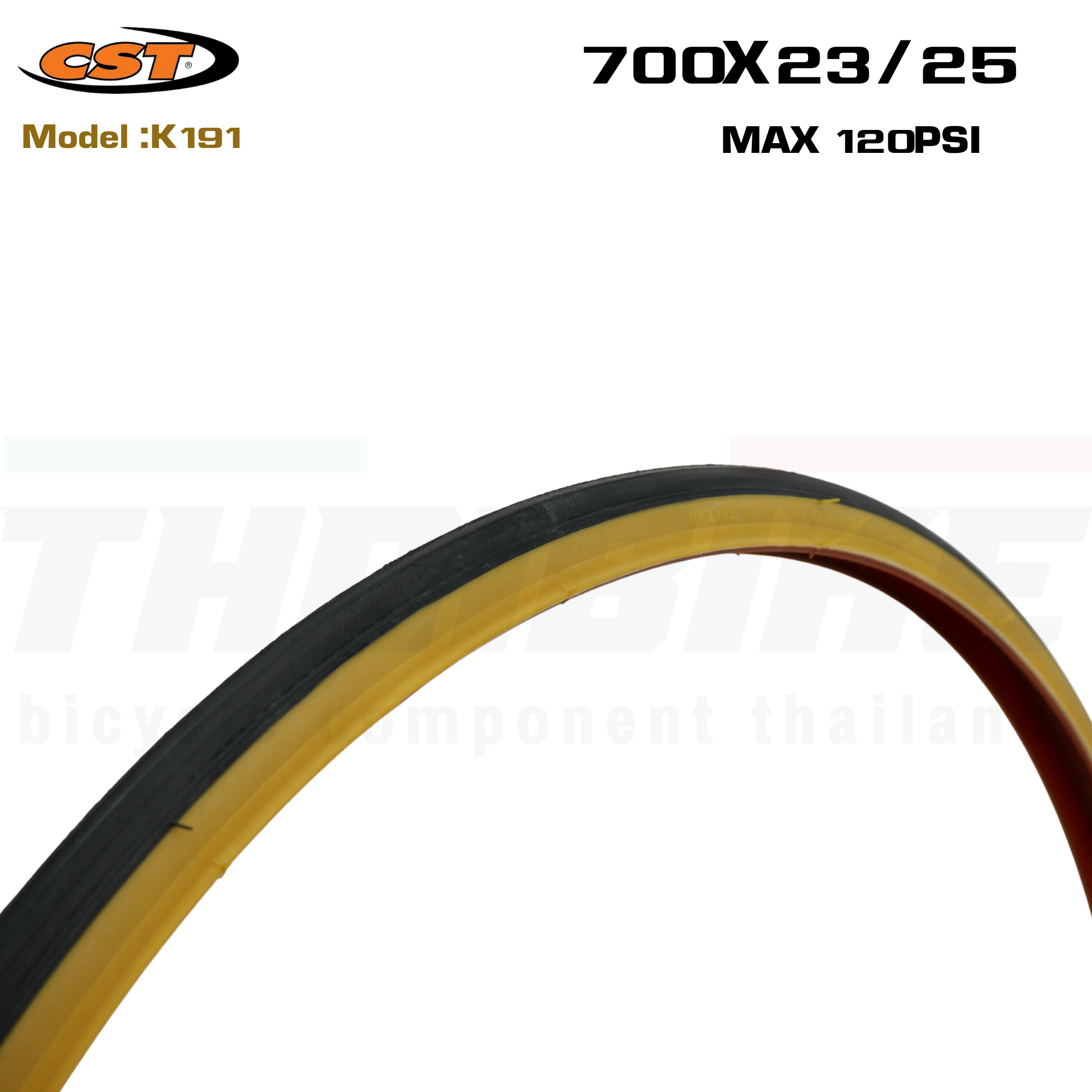 ยางนอกจักรยานเสือหมอบขอบลวด CST ขอบแก้ว K191 700X23/25