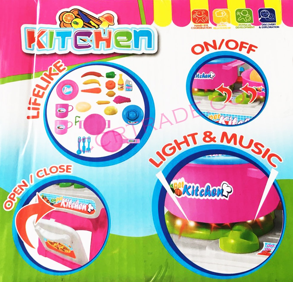ชุดโต๊ะแม่ครัว mini +อุปกรณ์ 33 ชิ้น มีเสียง มีไฟ กล่อง(1x3)