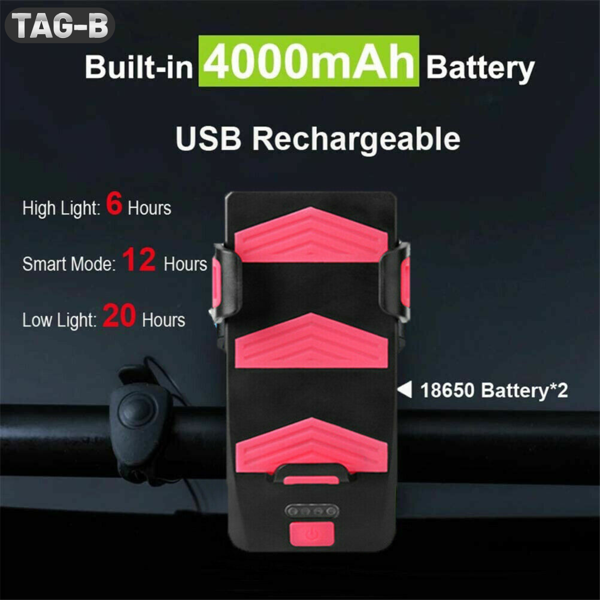 ไฟหน้าติดจักรยาน ขายึดมือถือ แตร powerbank FH-5501